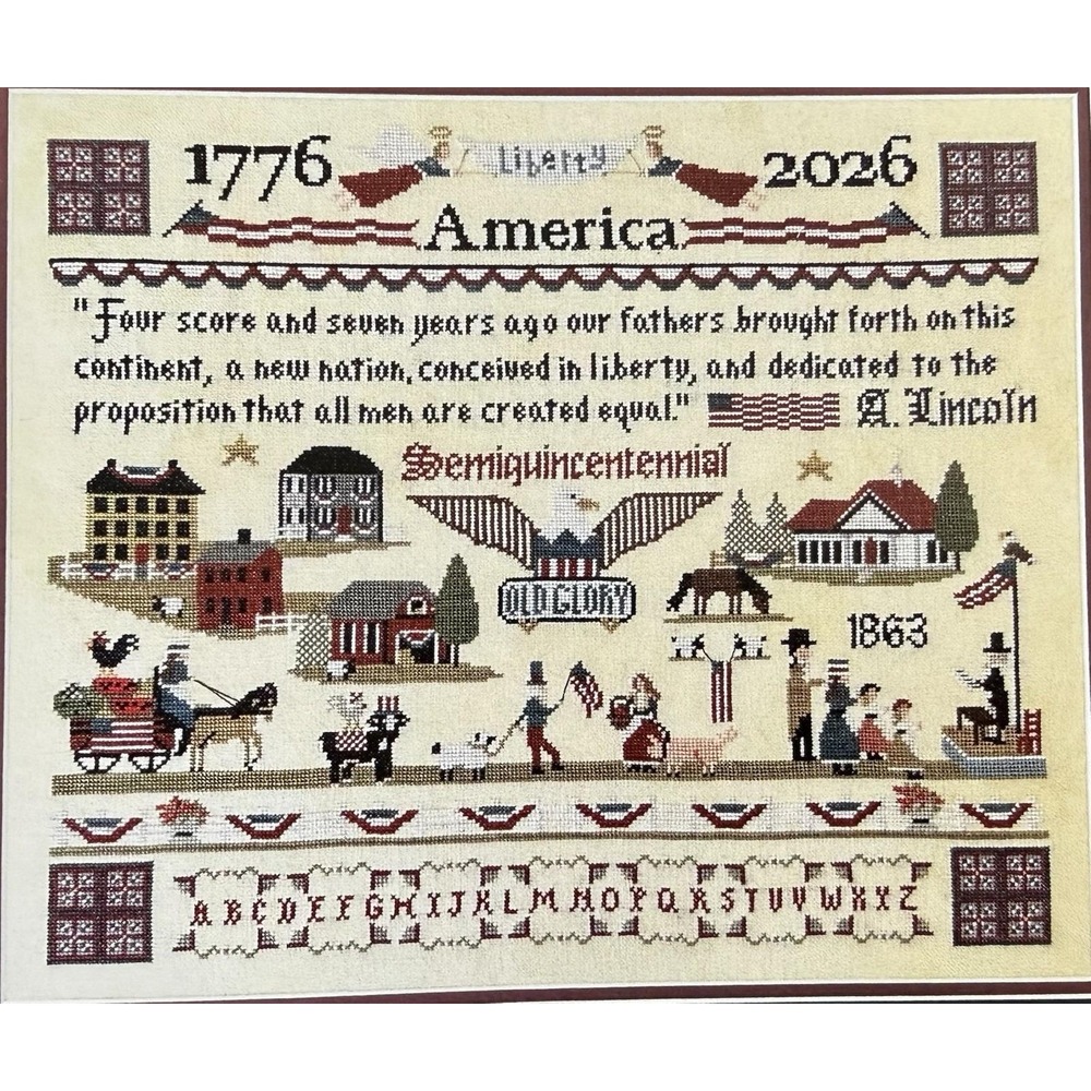Haven for Liberty Sampler Patriotic Cross Stitch Pattern By Finally A Farm Girl